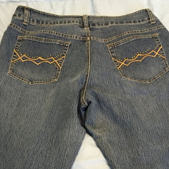 Zena Gold Bling Plus Size Stretch Denim Jeans 16 W - Picture 1 of 3